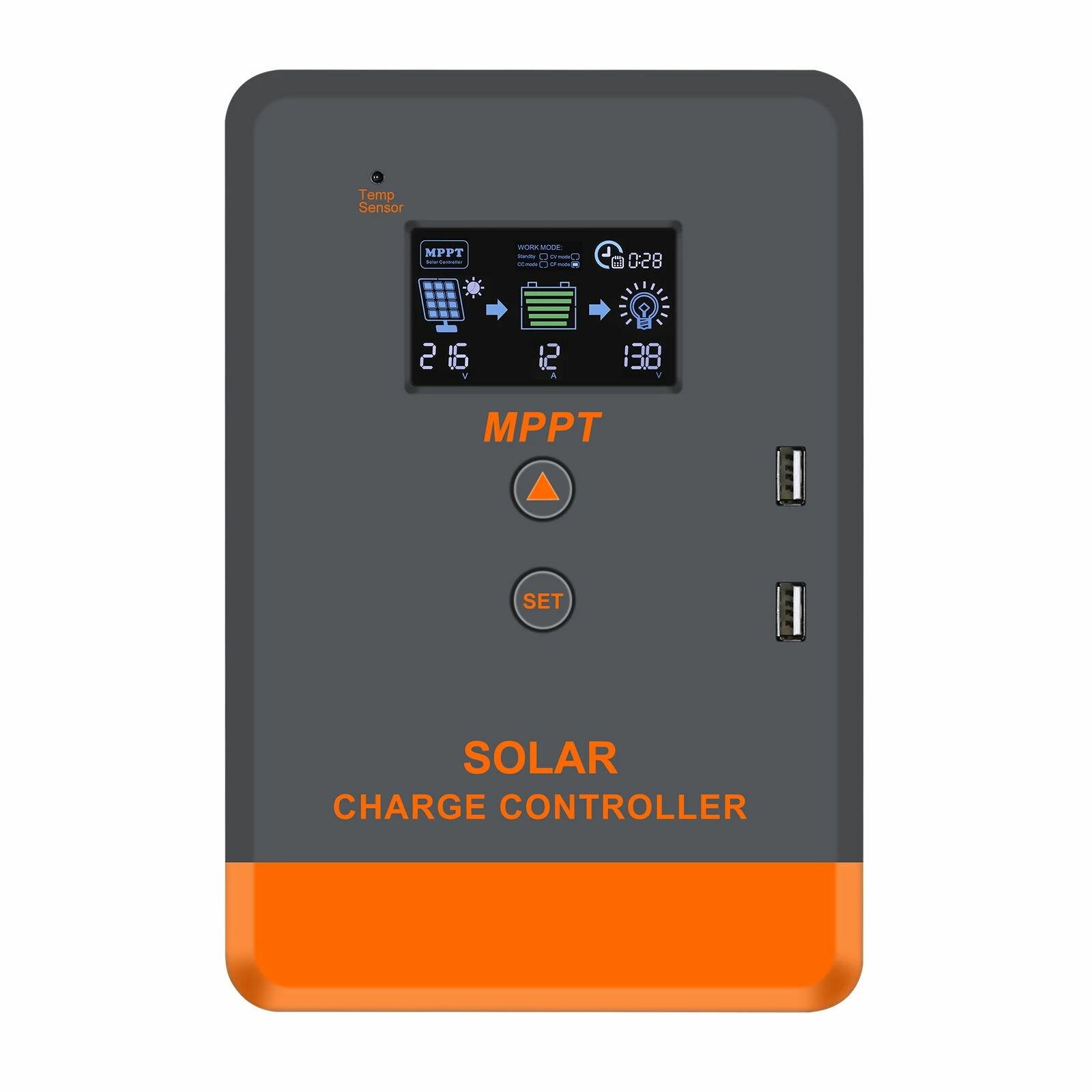Image of PowMr MPPT Solar Charger Controller 40A 30A 20A 12V 24V Solar Panel Controller LCD Display Various Load Control Modes