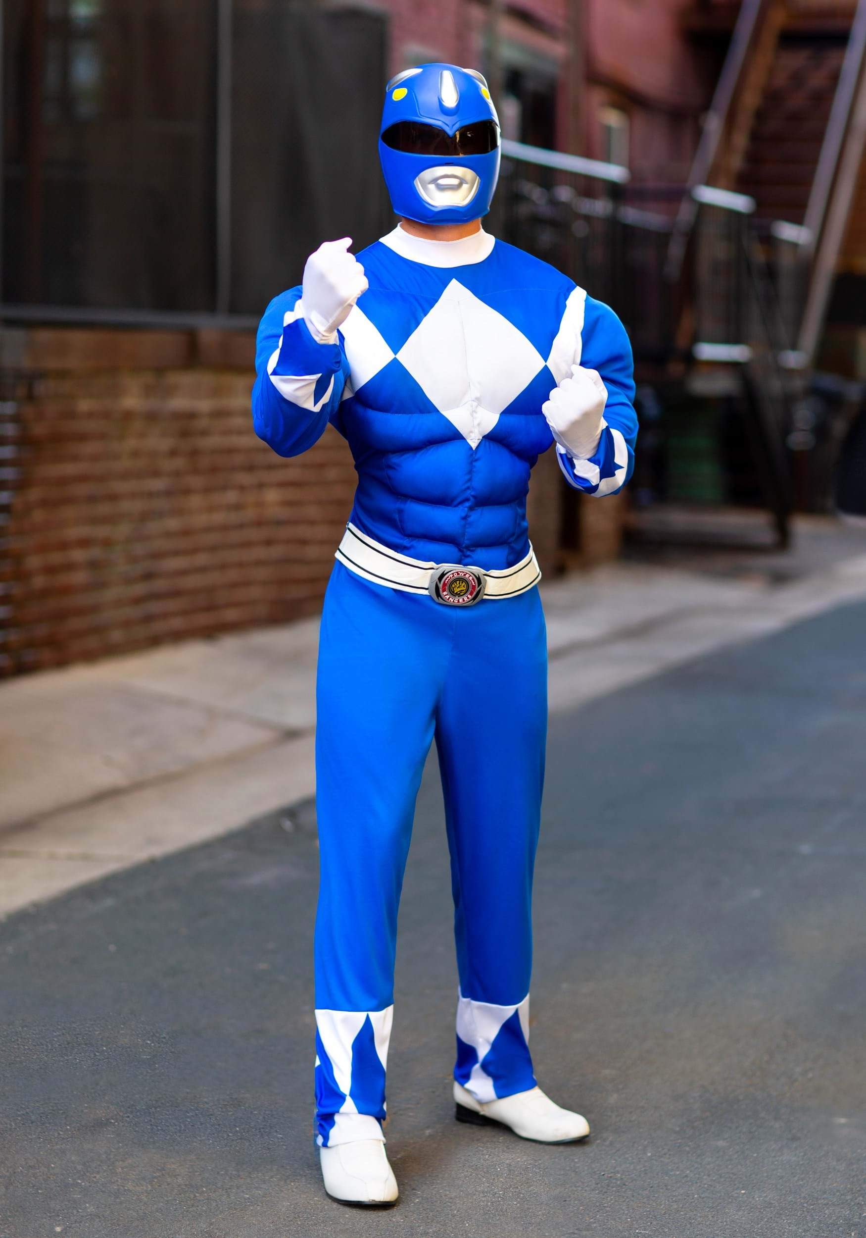 Image of Power Rangers Men's Blue Ranger Muscle Costume ID DI79731-XL