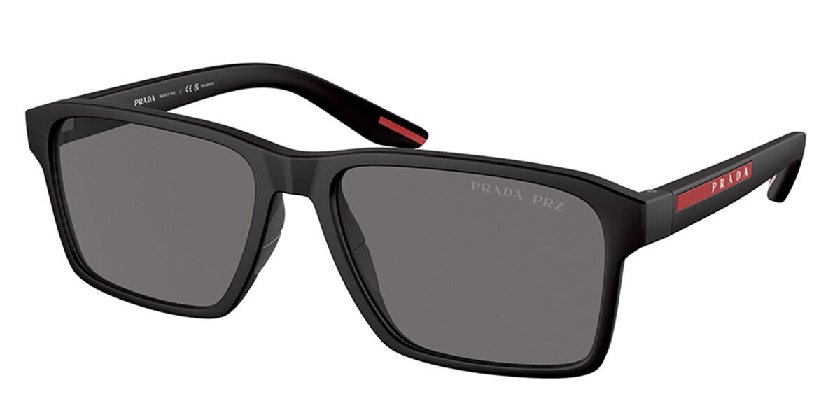 Image of Prada Linea Rossa PS05YSF Asian Fit Polarized DG002G Óculos de Sol Pretos Masculino PRT