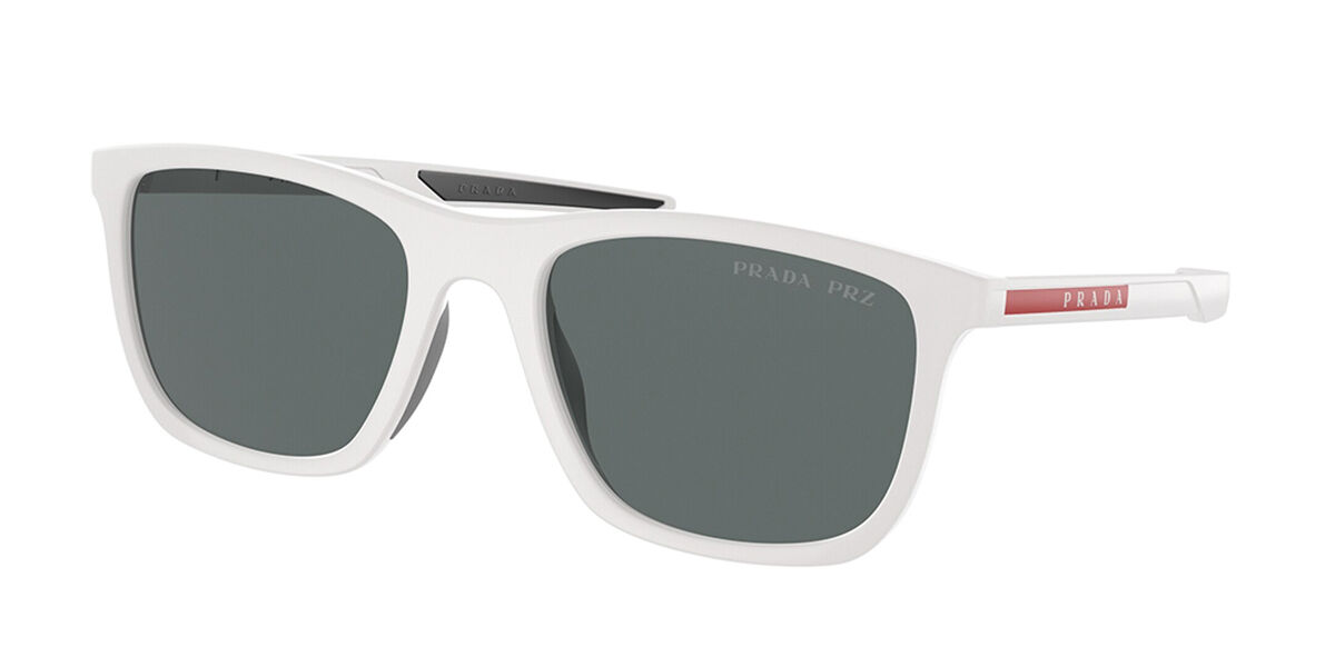 Image of Prada Linea Rossa PS10WSF Asian Fit Polarized TWK02G 54 Lunettes De Soleil Homme Blanches FR