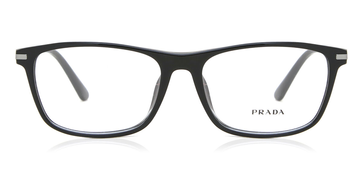 Image of Prada PR 01ZVD Asian Fit 1AB1O1 Óculos de Grau Pretos Masculino PRT