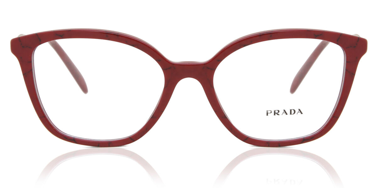 Image of Prada PR 02ZV 15D1O1 Óculos de Grau Vermelhos Feminino PRT