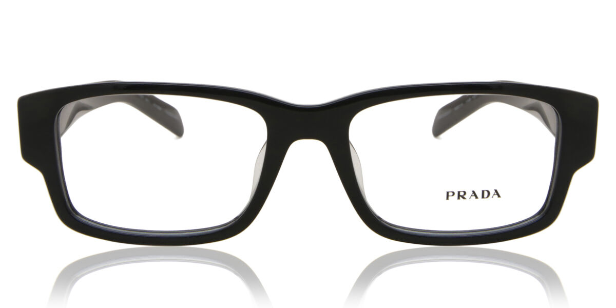 Image of Prada PR 07ZVF Asian Fit 1AB1O1 Óculos de Grau Pretos Masculino PRT