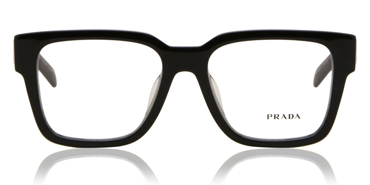 Image of Prada PR 08ZVF Asian Fit 1AB1O1 Óculos de Grau Pretos Masculino PRT