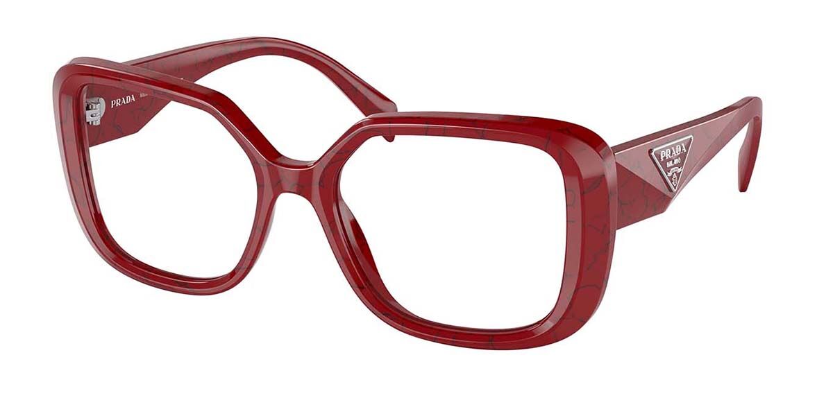 Image of Prada PR 10ZV 15D1O1 Óculos de Grau Vermelhos Feminino BRLPT
