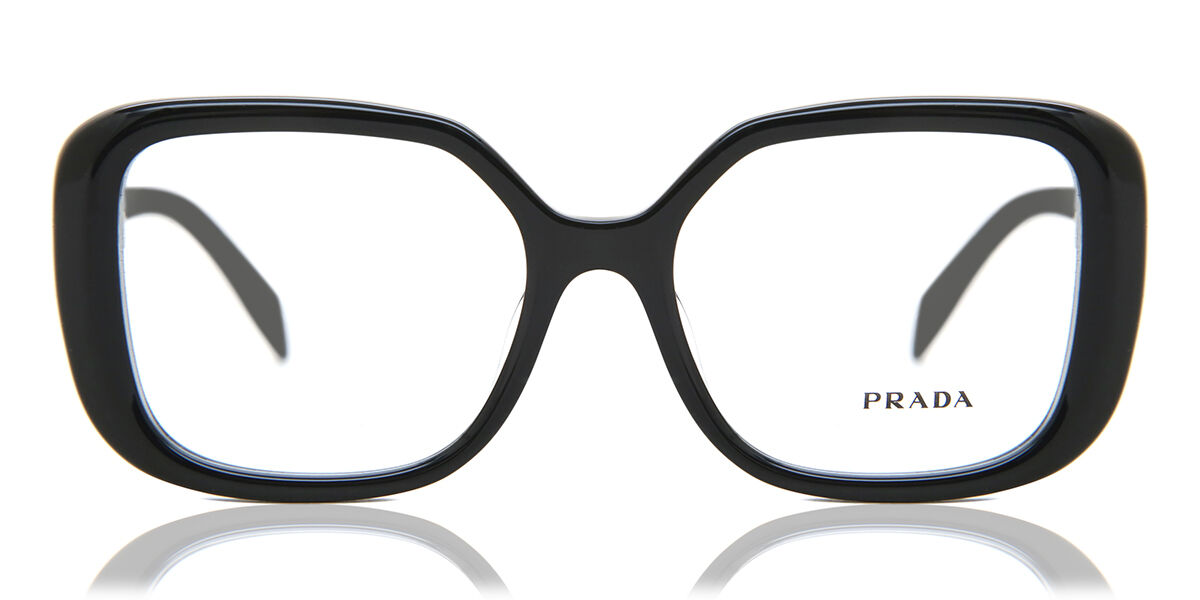 Image of Prada PR 10ZVF Asian Fit 1AB1O1 Óculos de Grau Pretos Feminino PRT