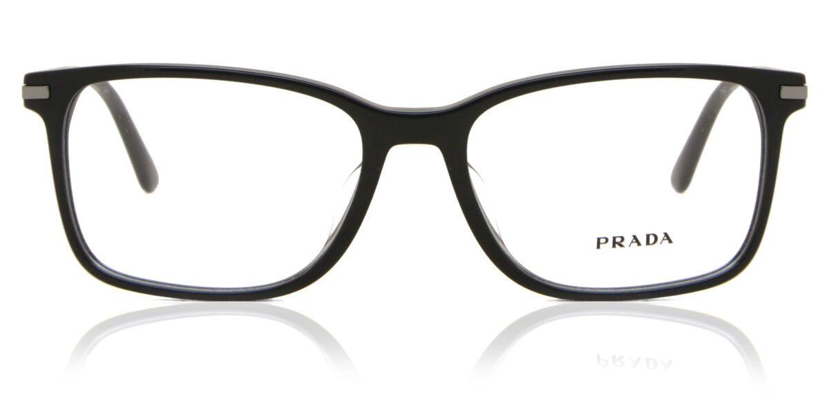 Image of Prada PR 14WVF Asian Fit 1AB1O1 Óculos de Grau Pretos Masculino PRT