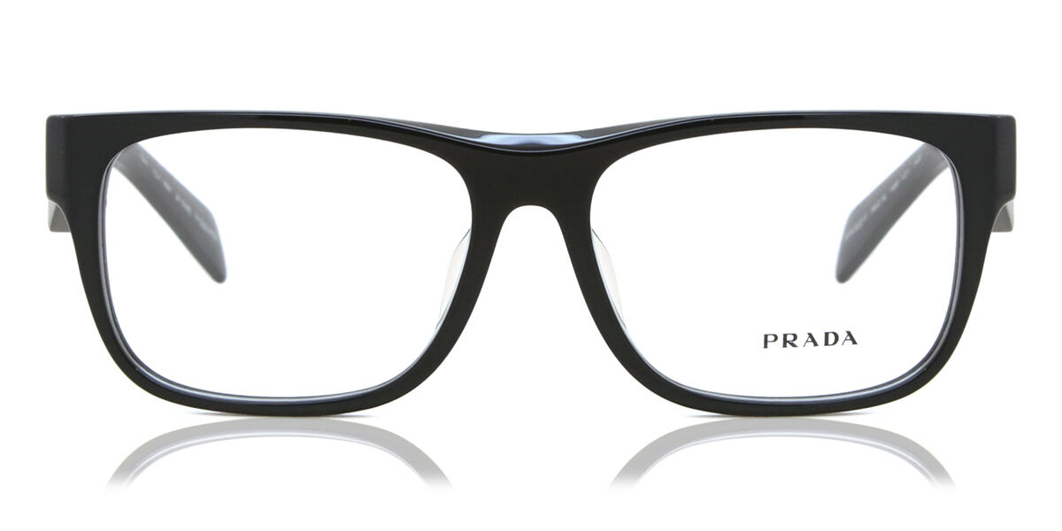 Image of Prada PR 22ZVF Formato Asiático 16K1O1 Óculos de Grau Pretos Masculino BRLPT