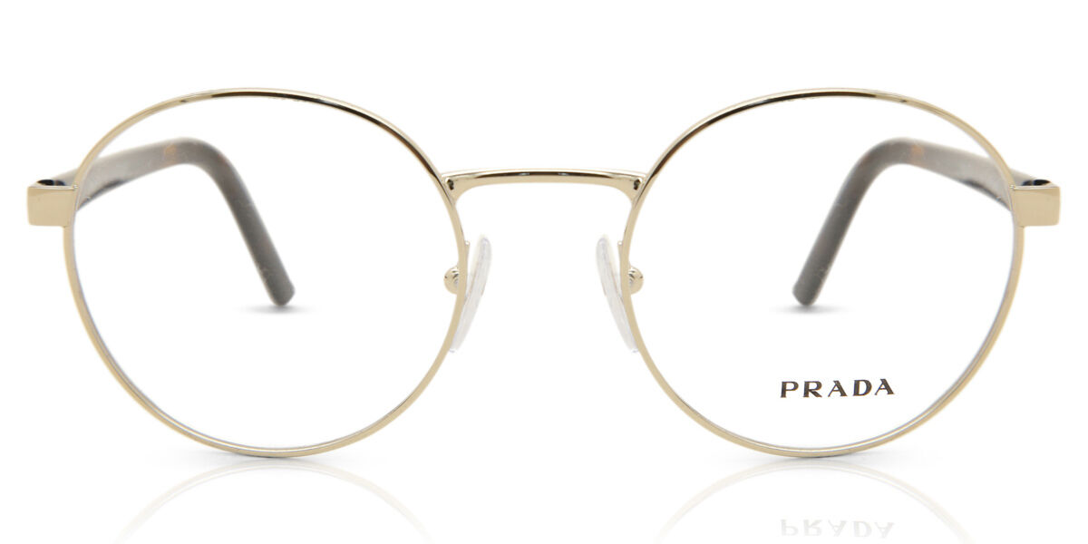 Image of Prada PR 52XV ZVN1O1 51 Złote Damskie Okulary Korekcyjne PL