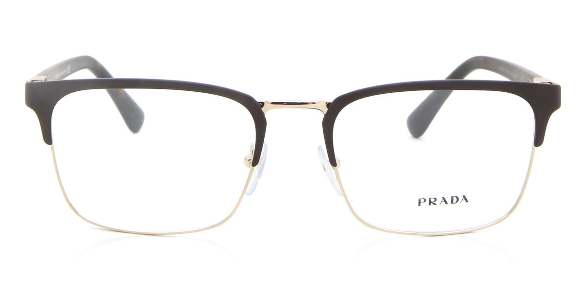 Image of Prada PR 54TV 01U1O1 Óculos de Grau Marrons Masculino PRT
