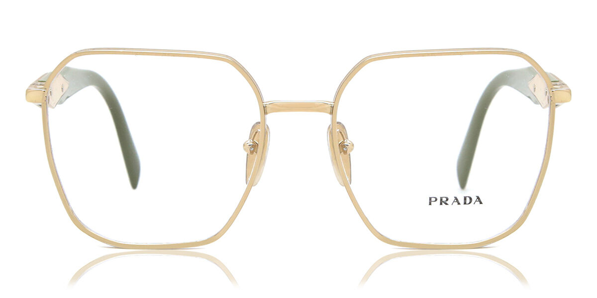 Image of Prada PR 56ZV Formato Asiático 5AK1O1 Óculos de Grau Dourados Feminino BRLPT