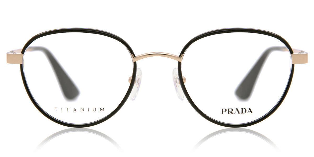 Image of Prada PR 57SVD Asian Fit 1AB1O1 Óculos de Grau Pretos Feminino PRT