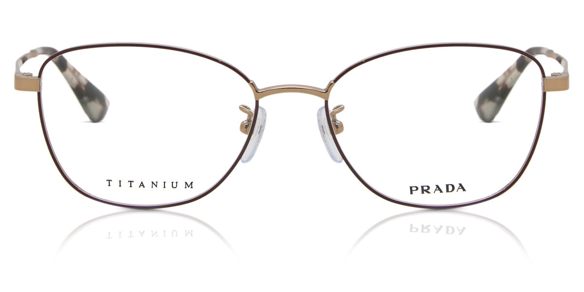 Image of Prada PR 64XVD Ajuste Asiático 4001O1 Gafas Recetadas para Mujer Borgoña ESP