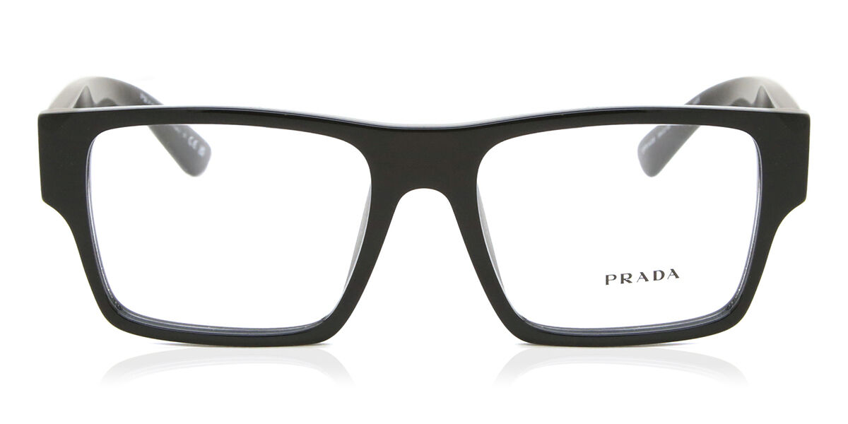 Image of Prada PR A08V 16K1O1 Óculos de Grau Pretos Masculino BRLPT
