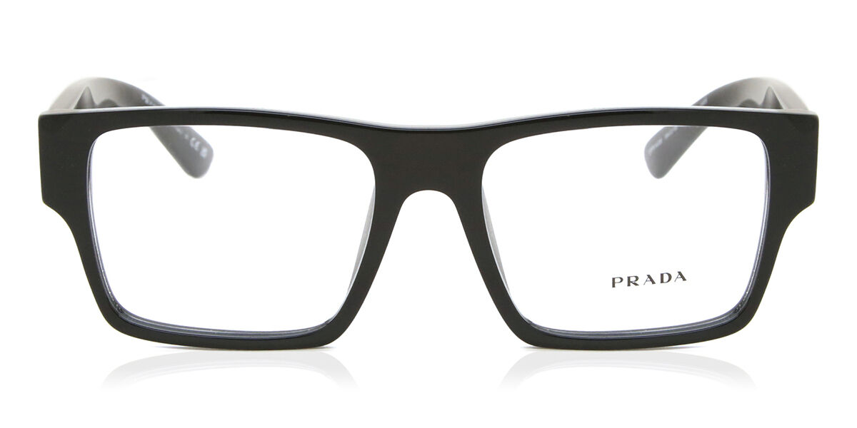 Image of Prada PR A08V 16K1O1 52 Czarne Męskie Okulary Korekcyjne PL