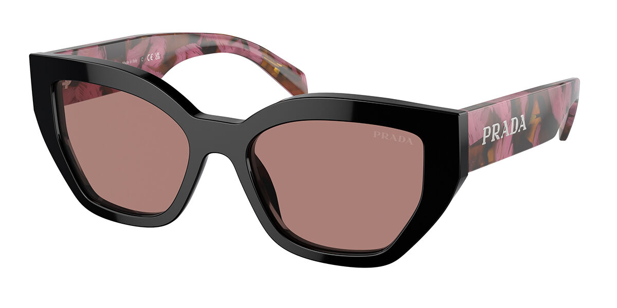 Image of Prada PR A09S 12O10D 53 Lunettes De Soleil Femme Marrons FR