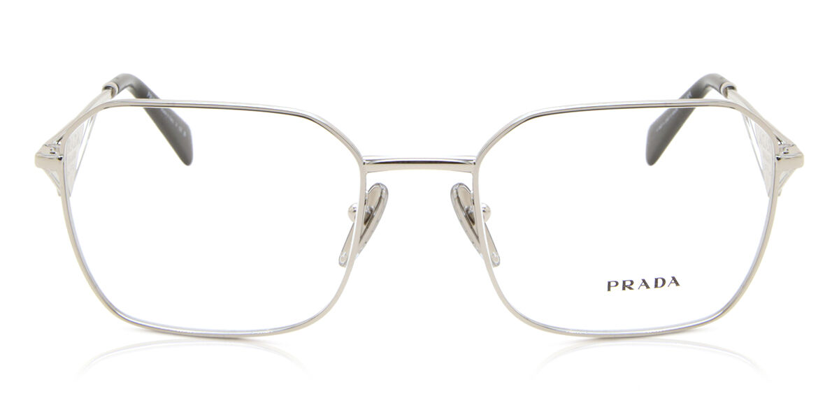 Image of Prada PR A51V 1BC1O1 Óculos de Grau Prata Feminino BRLPT