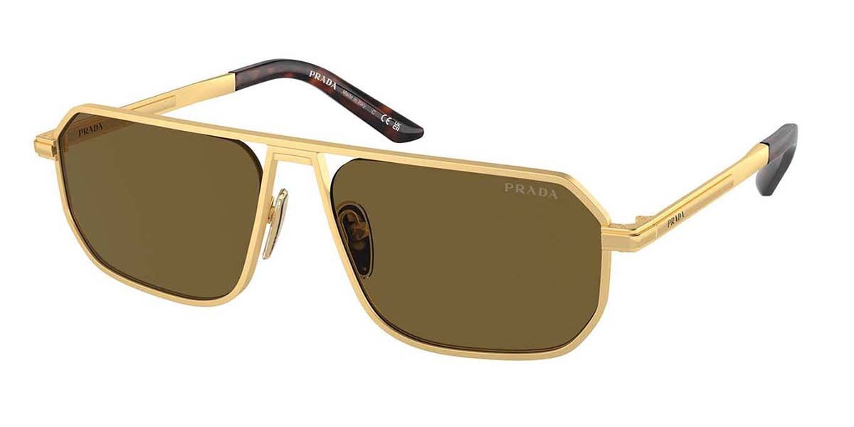 Image of Prada PR A53S 1BK01T Óculos de Sol Dourados Masculino BRLPT