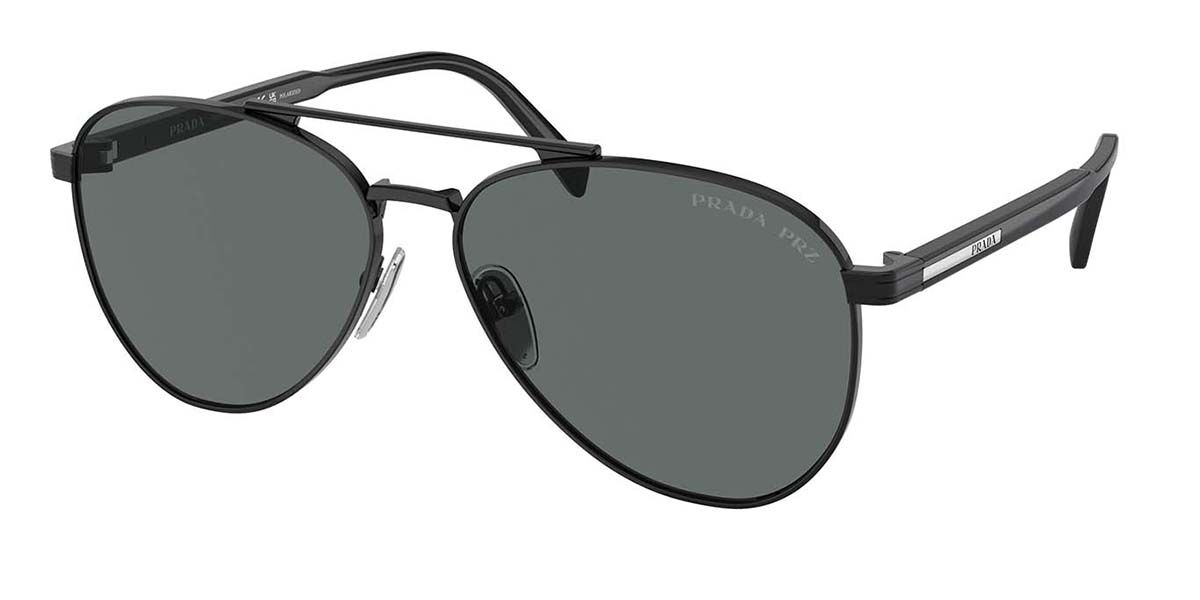 Image of Prada PR A58S Polarized 1AB5Z1 Óculos de Sol Pretos Masculino PRT