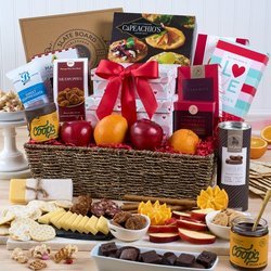 Image of Premium Charcuterie and Fruit With Love Gift Basket