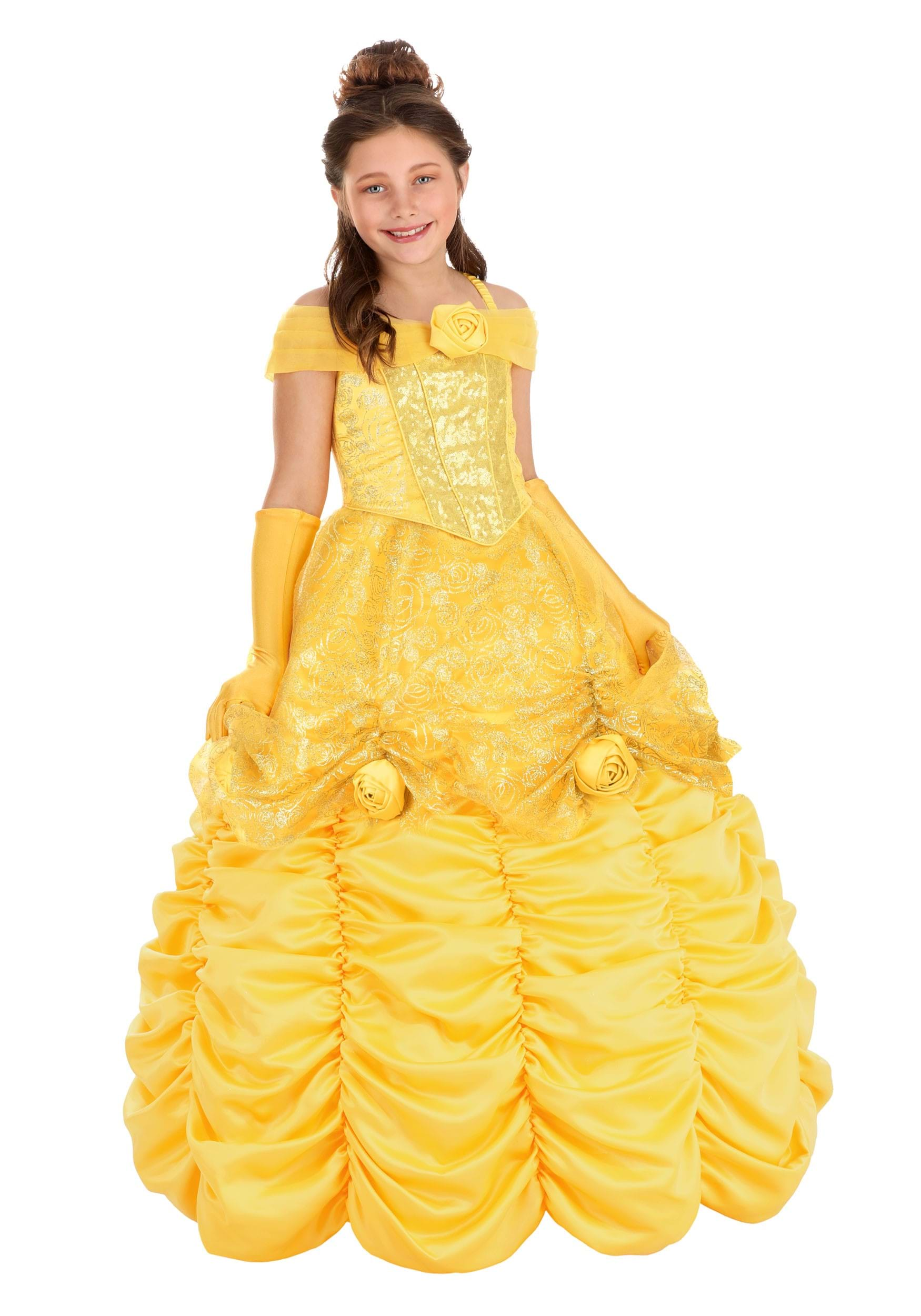 Image of Premium Disney Belle Girl's Costume | Disney Costumes ID FUN3363CH-M