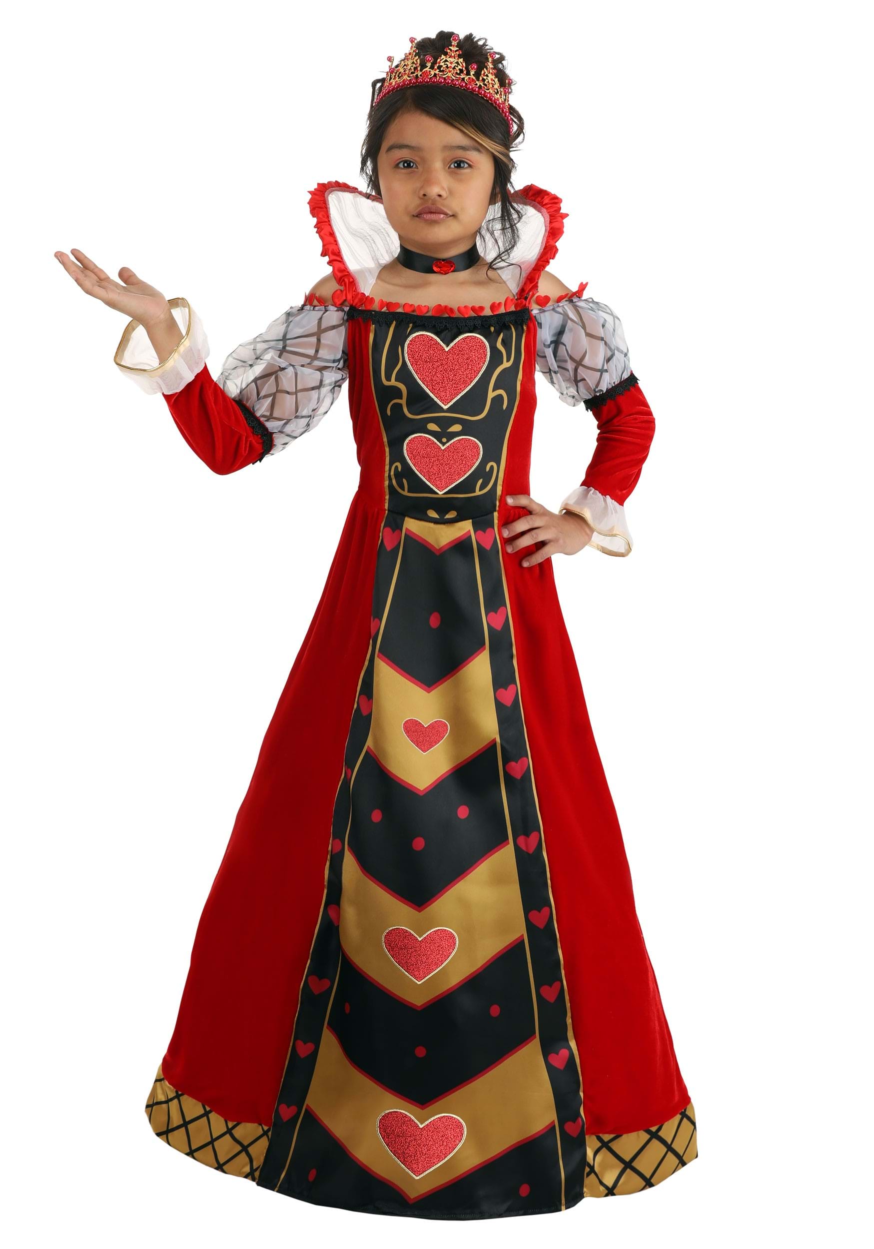 Image of Premium Queen of Hearts Girl's Costume Dress ID FUN3841CH-L