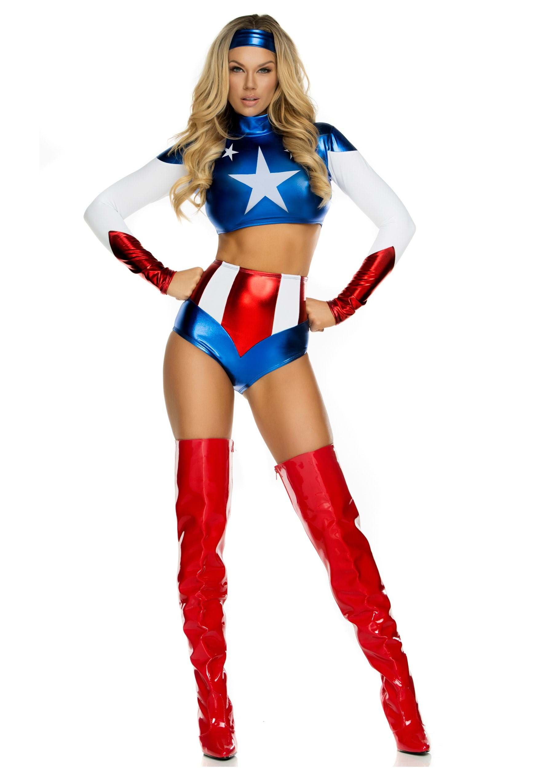 Image of Pretty Patriot Women's Costume | Sexy Superhero Costumes ID FP554701-M/L