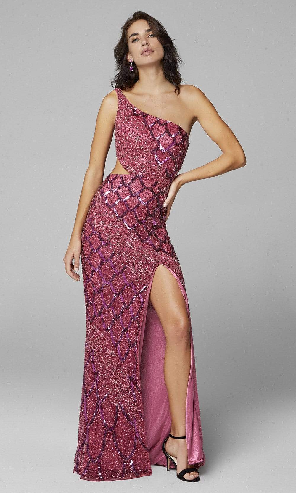 Image of Primavera Couture - 3729 Asymmetrical Sheath Dress