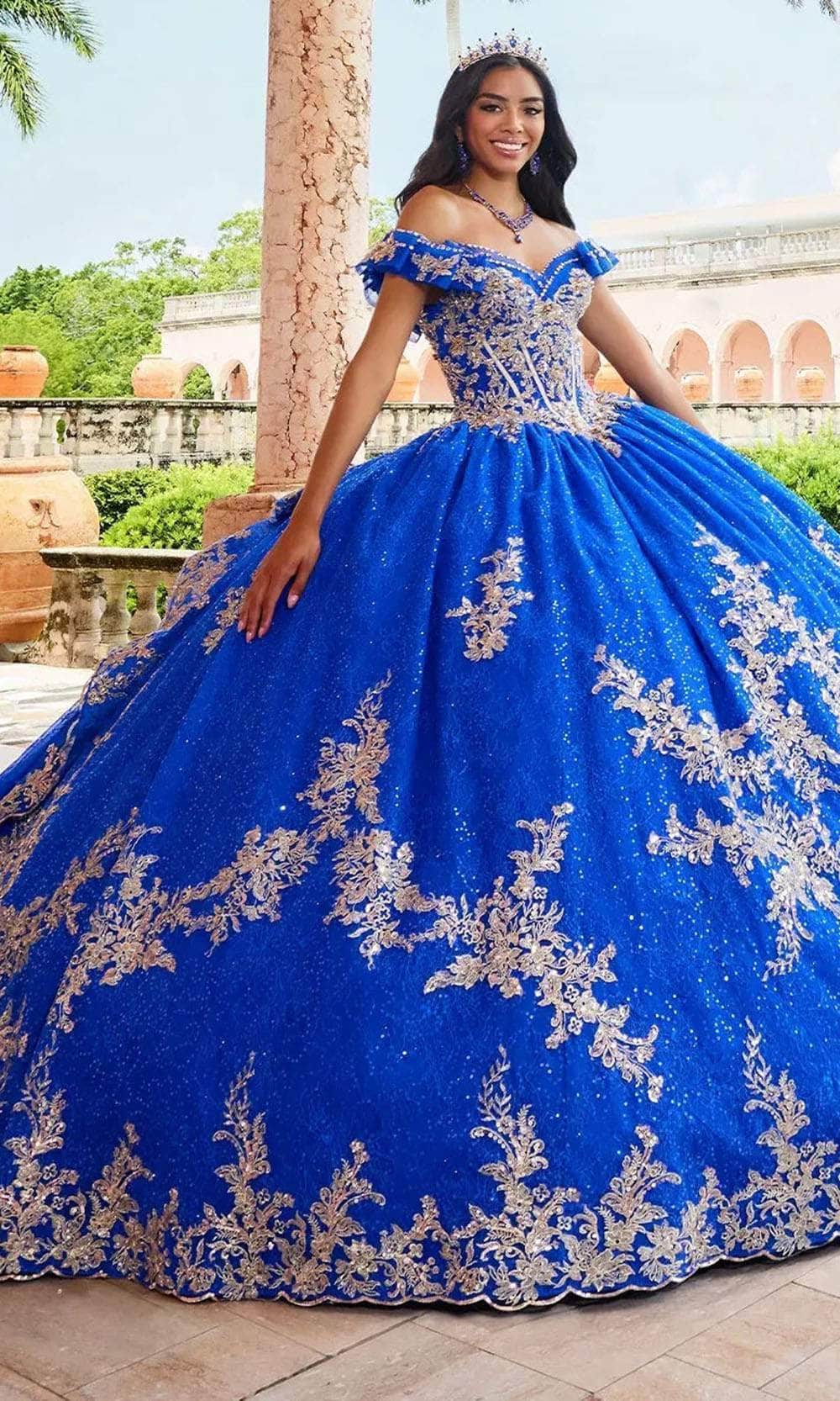 Image of Princesa by Ariana Vara PR30163 - Lace Off- Shoulder Prom Gown