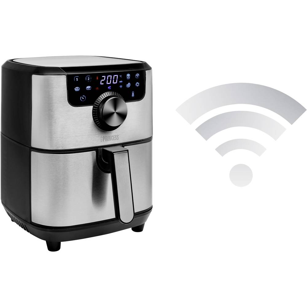 Image of Princess 0118203701001 Airfryer 1500 W App-controlled Timer fuction Black Silver