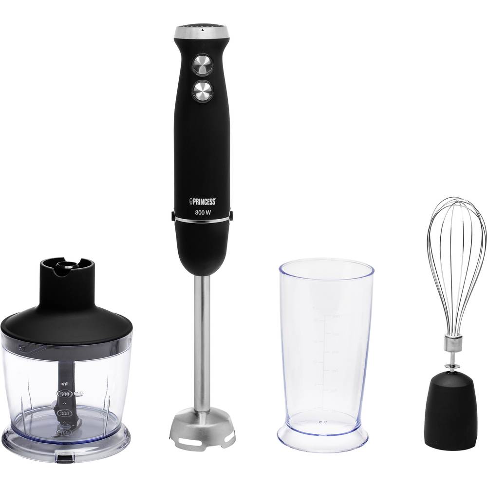 Image of Princess 0122122001001 Hand-held blender 800 W stepless speed control Black Silver