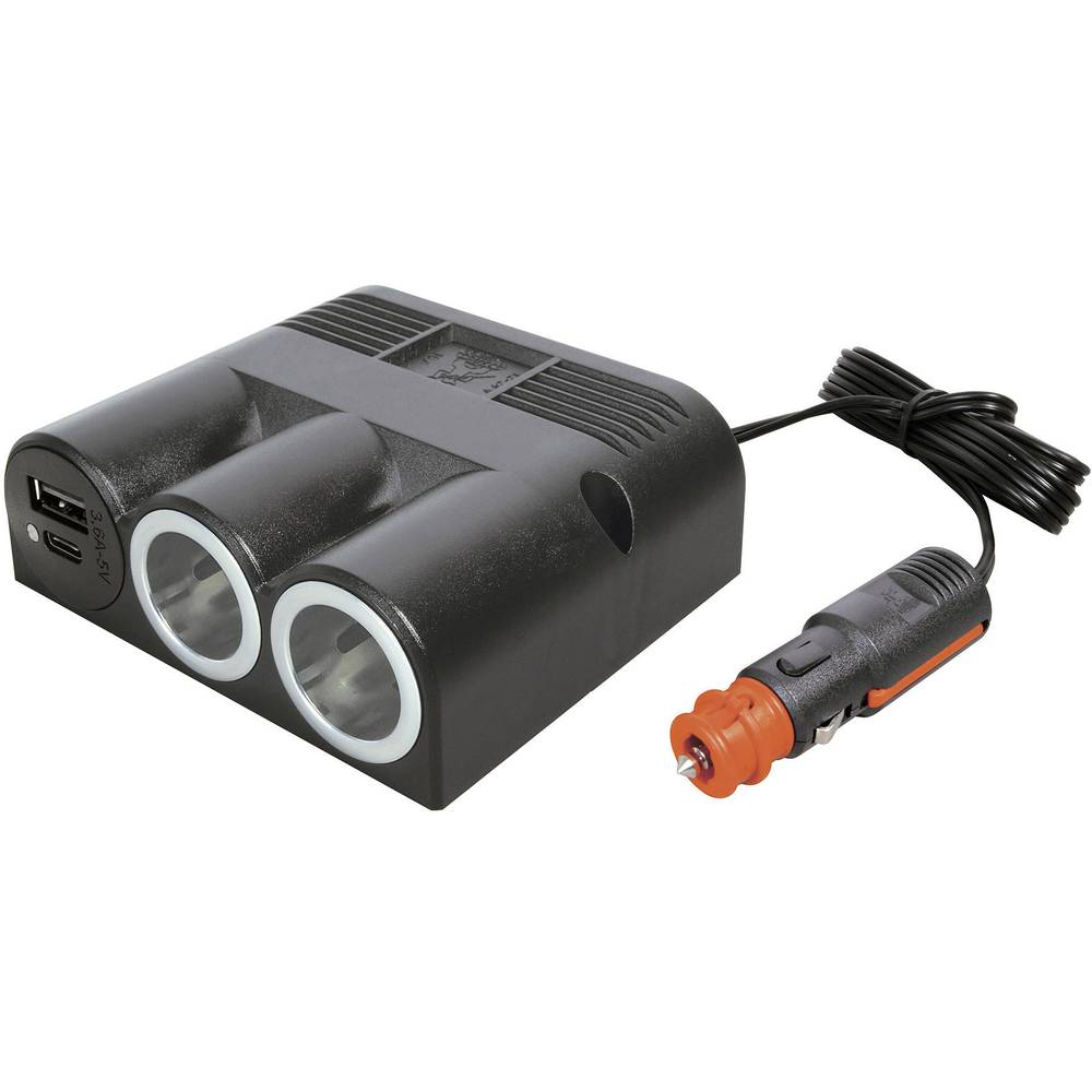 Image of ProCar Triple socket with Power USB-C/A double socket 12 or 24 V / DC