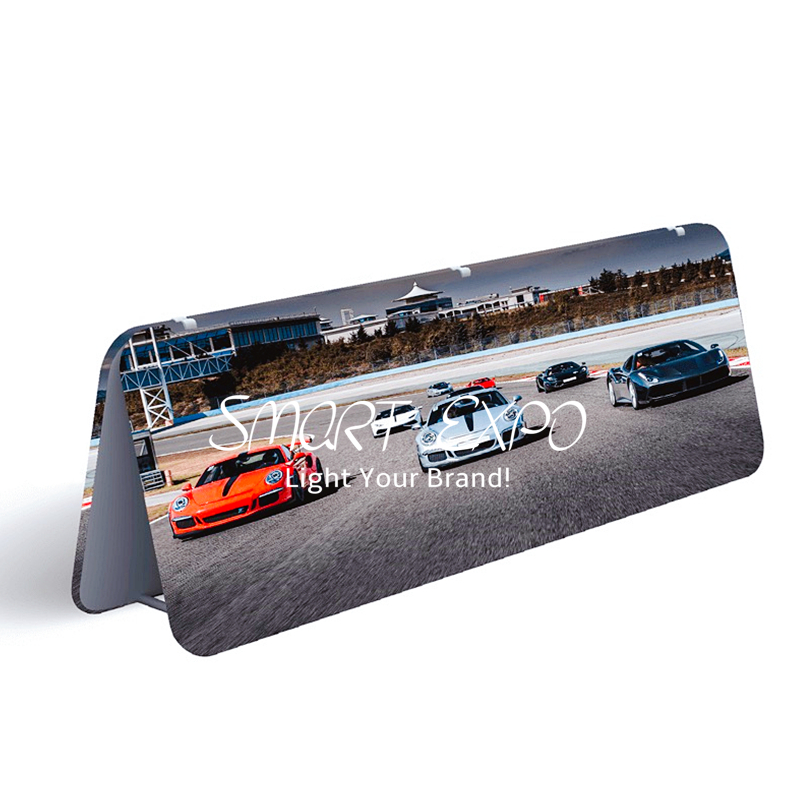 Image of Promotion Portable A Frame Board Advertising Display with Lightweight Aluminum Tubing Structure Vivid 2pcs Tension Fabric Printing Banners (300x100cm)