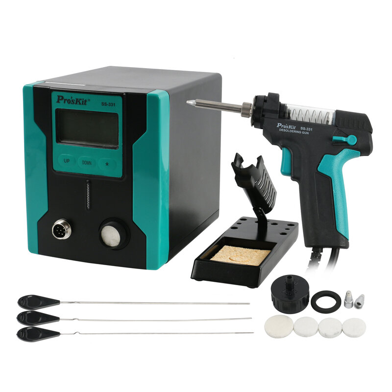 Image of Pro'sKit SS-331H Electric Solder Sucker Desoldering Device Anti-static High Power Strong Suction Desoldering Pump for PC