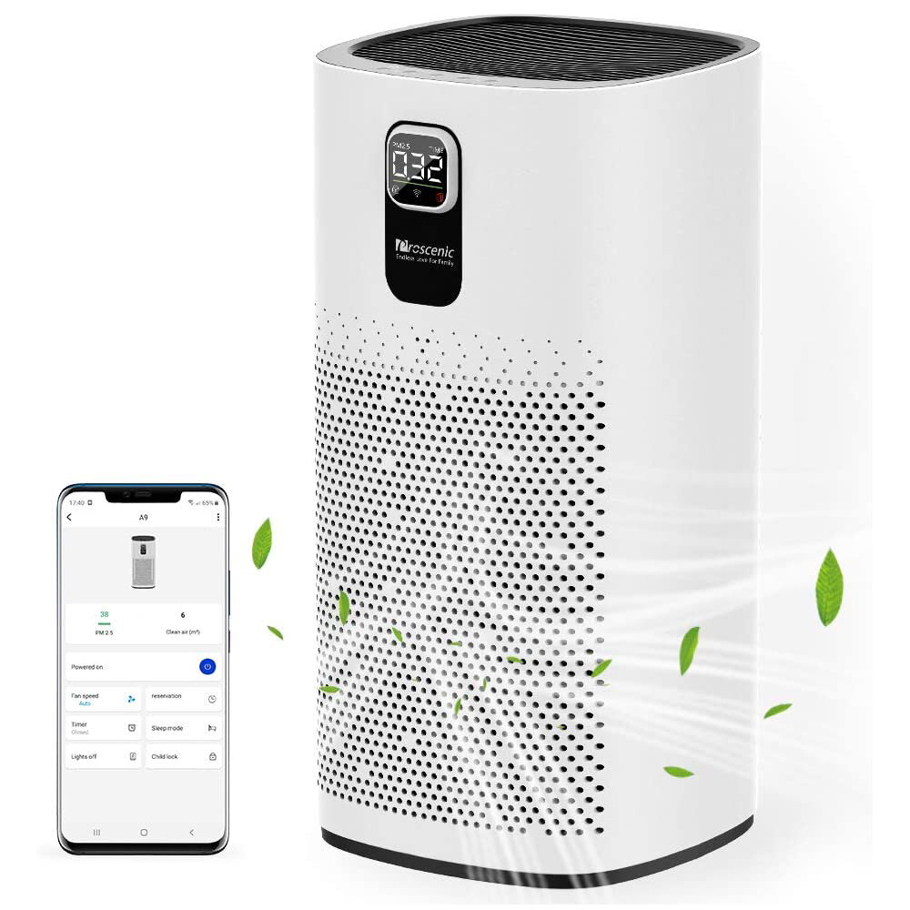 Image of Proscenic A9 Air Purifier LED Display 460m³/h CADR 4 Gear Wind Speed Remove 9997% Dust Smoke Pollen Alexa Google Home V