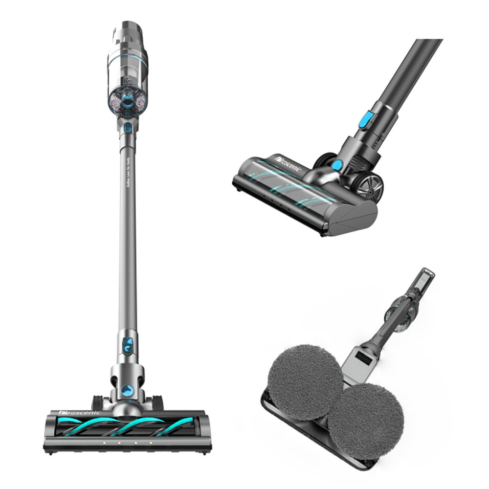 Image of Proscenic P11 Combo Handheld Cordless Vacuum Cleaner with Rotating Mops Double Main Brush Head 25000pa 450W 2 in 1 Vacuu