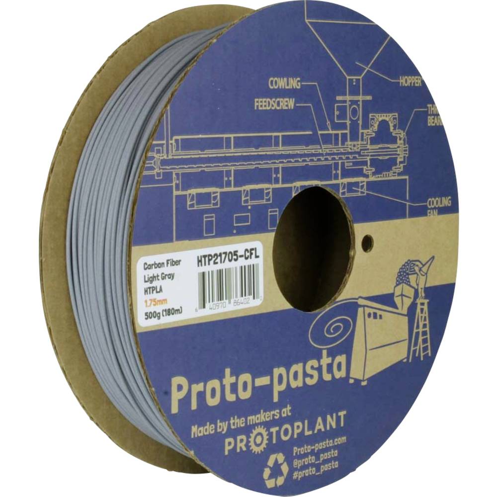 Image of Proto-Pasta HTP21705-CFL Light Gray Carbon PLA Filament PLA 175 mm 500 g Light grey 1 pc(s)