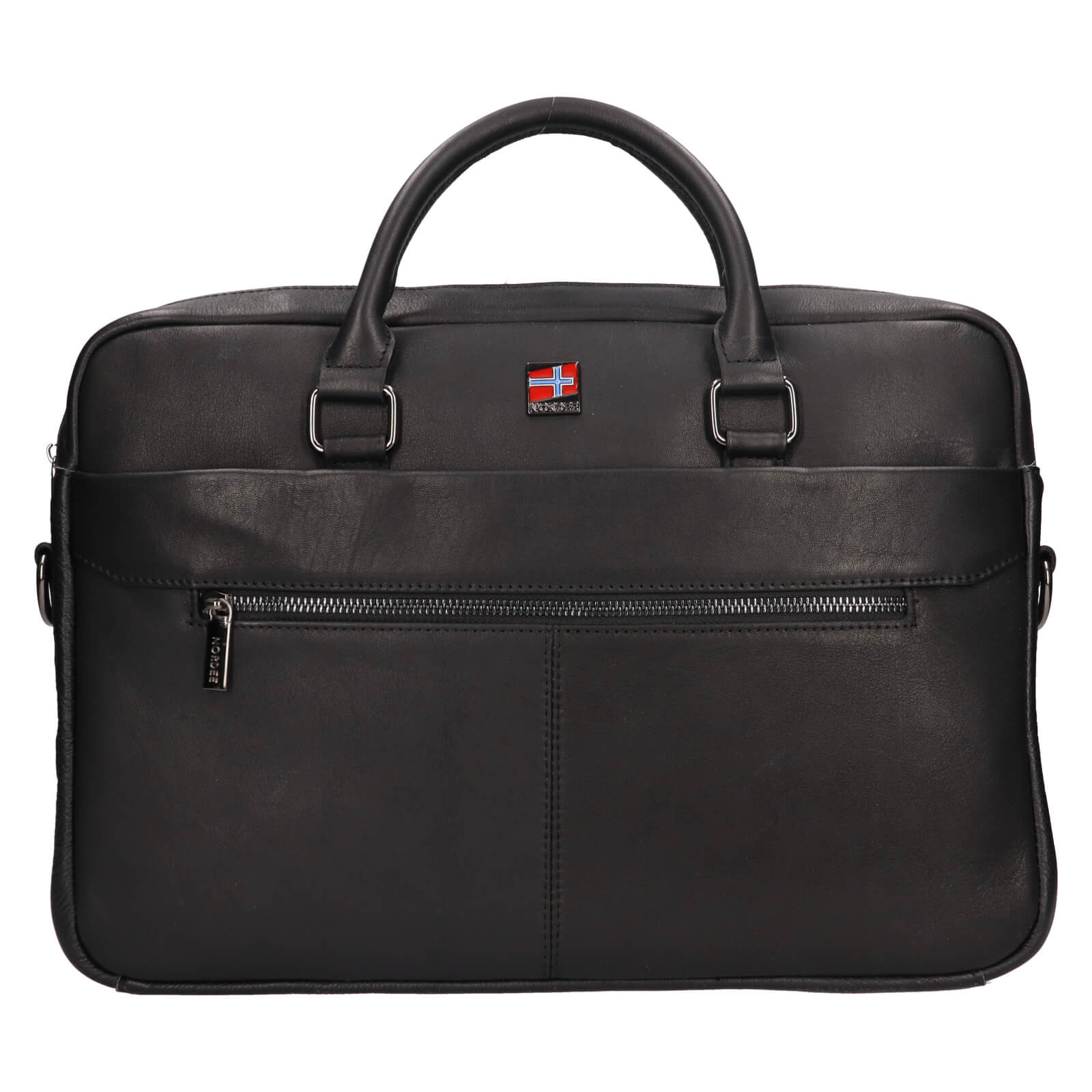 Image of Pánská kožená taška na notebook Nordee Archie - černá CZ