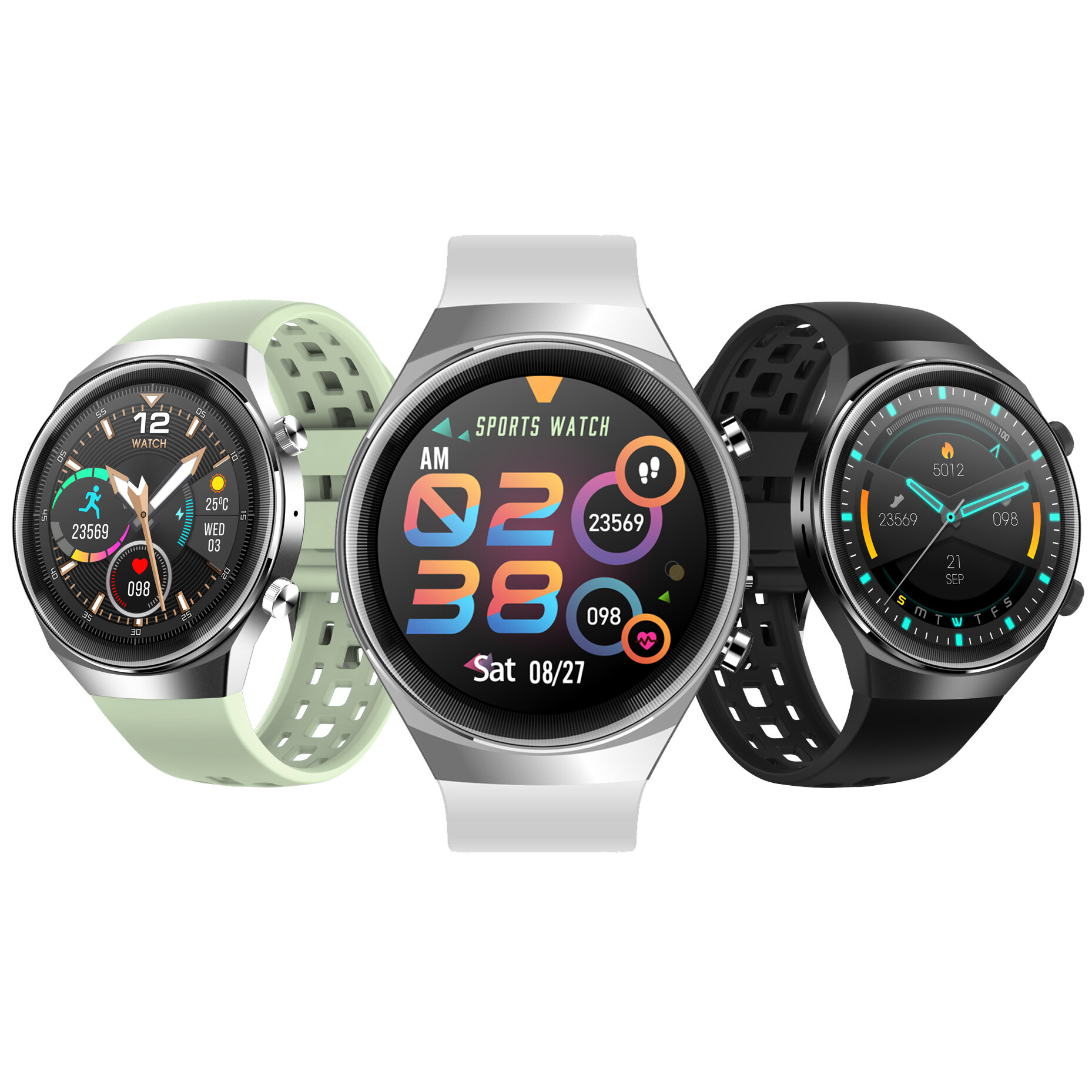 Image of Q8 13 inch HD Screen bluetooth Call ECG+PPG Heart Rate Blood Pressure SpO2 Monitor 30 Days Long Standby Smart Watch