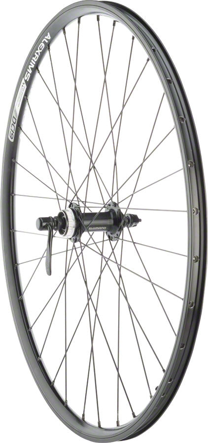 Image of Quality Wheels Value Double Wall Series Rim+Disc Front Wheel - QR x 100mm