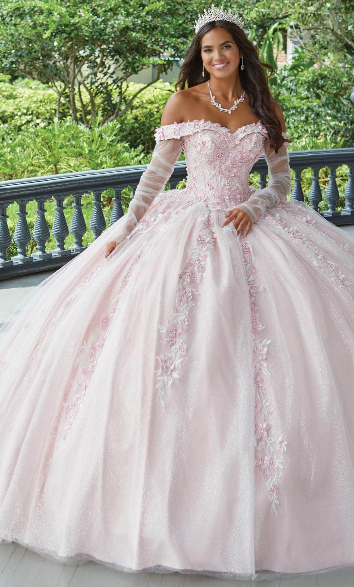 Image of Quinceanera Collection 26049 - Sweetheart Off Shoulder Floral Ballgown