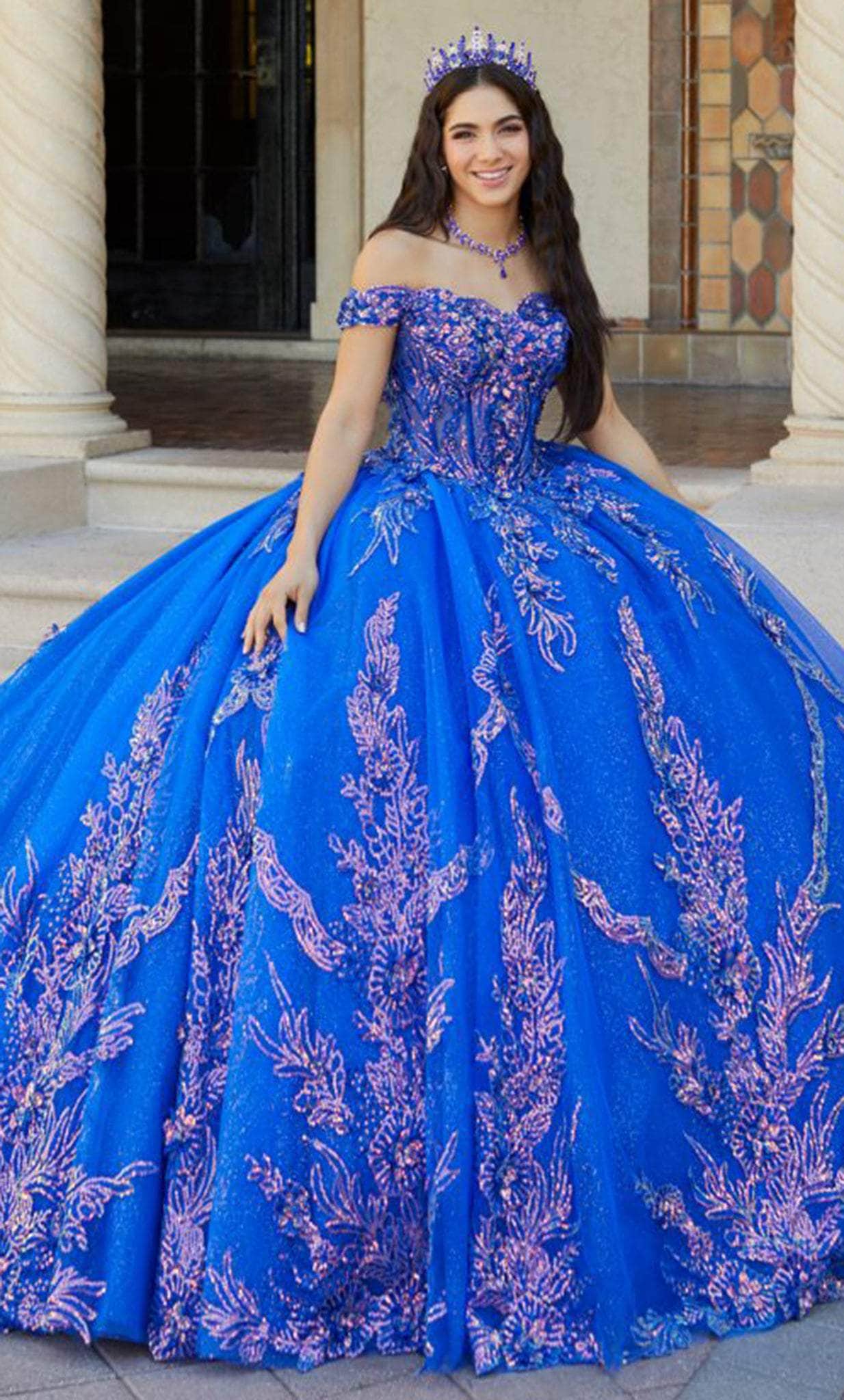 Image of Quinceanera Collection 26063 - Off-Shoulder Embroidered Ballgown