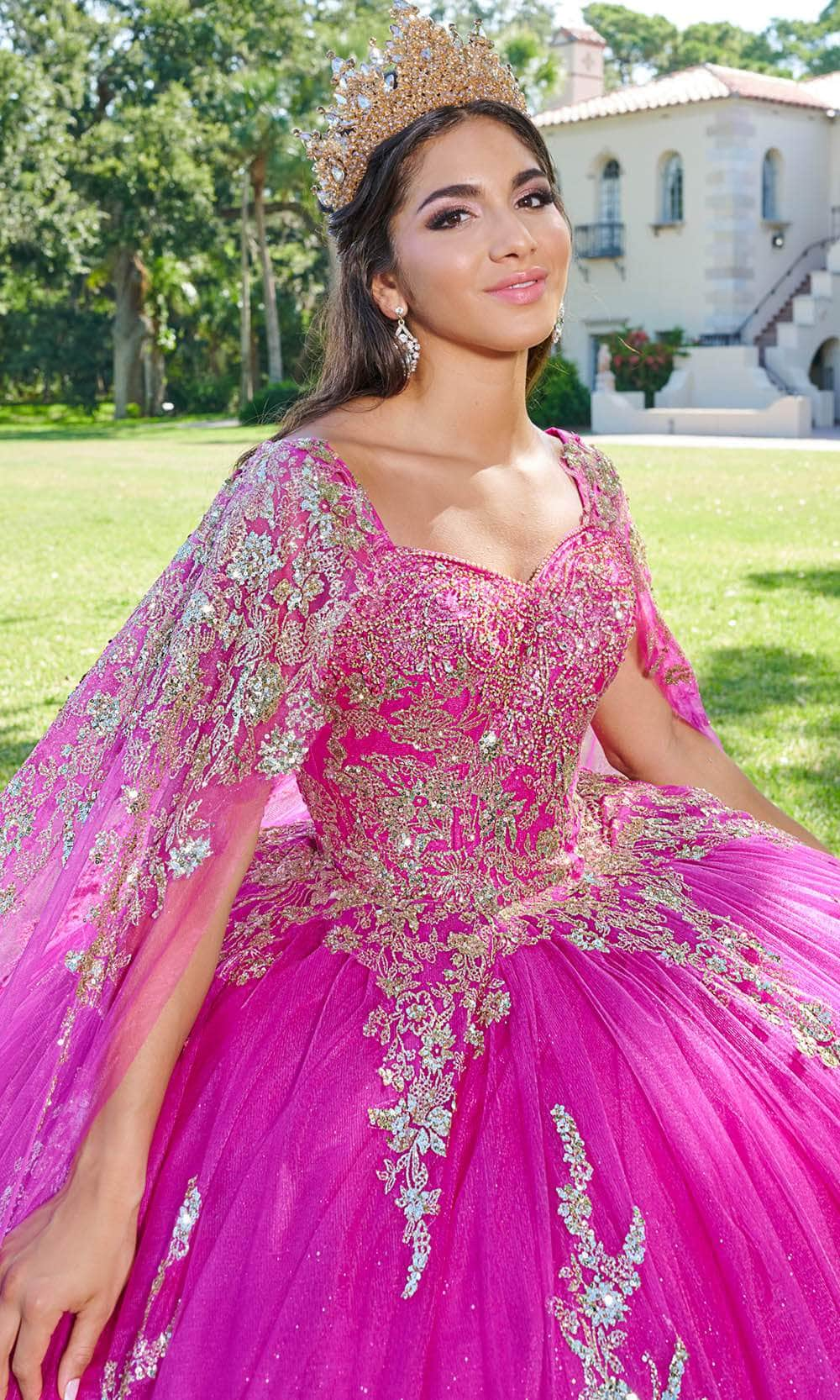 Image of Quinceanera Collection 26083 - Floral Glitter Embellished Ballgown