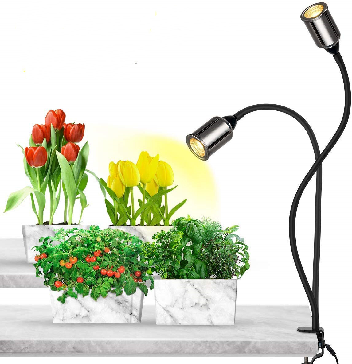 Image of RELASSY Yellow Light Full Tube Enough Double-headed Three-Speed Five-speed Dimming LED Plant Light