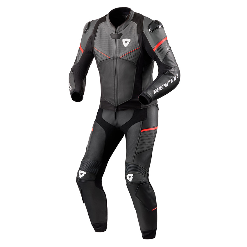 Image of REV'IT! Combi Beta 2-pièces Costume Anthracite Neon Rouge Taille 46