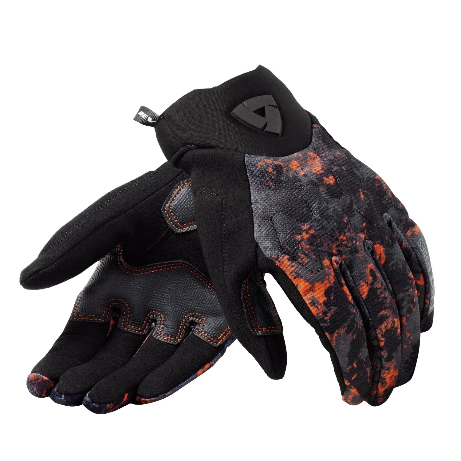 Image of REV'IT! Continent Wind Breaker Schwarz Orange Handschuhe Größe 2XL