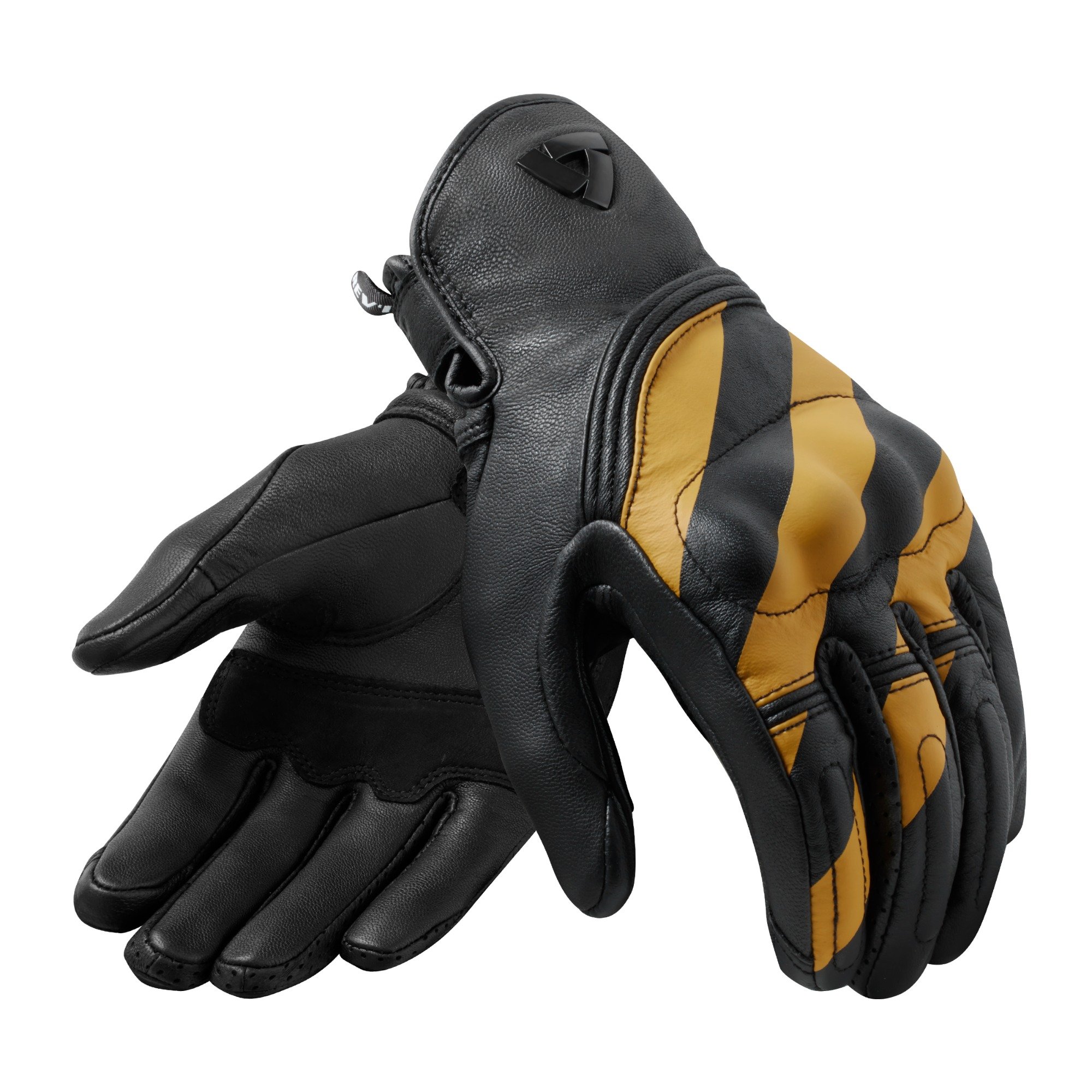 Image of REV'IT! Gloves Redhill Black Ocher Yellow Size 2XL EN