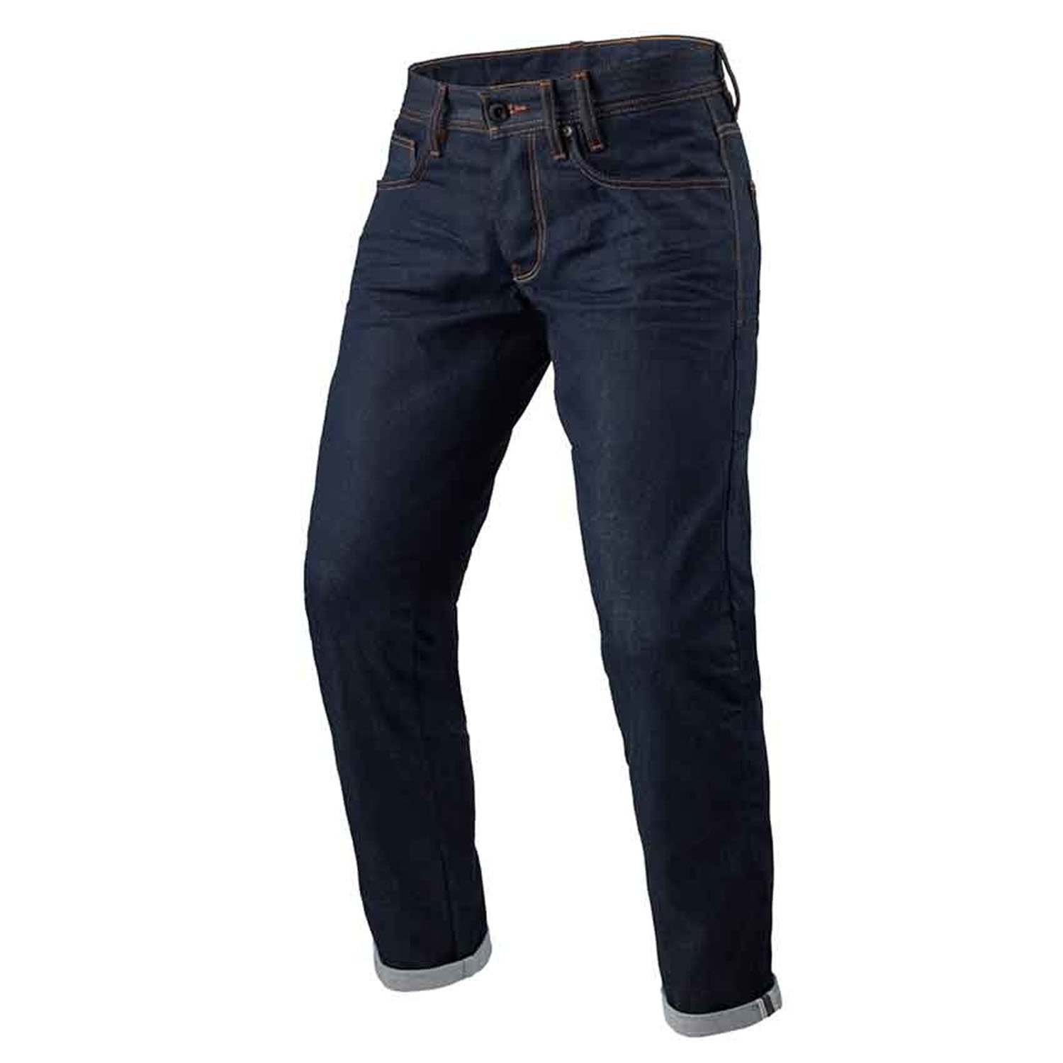 Image of REV'IT! Jeans Lewis Selvedge TF Dark Blue L36 Motorcycle Pants Size L36/W32 ID 8700001358118