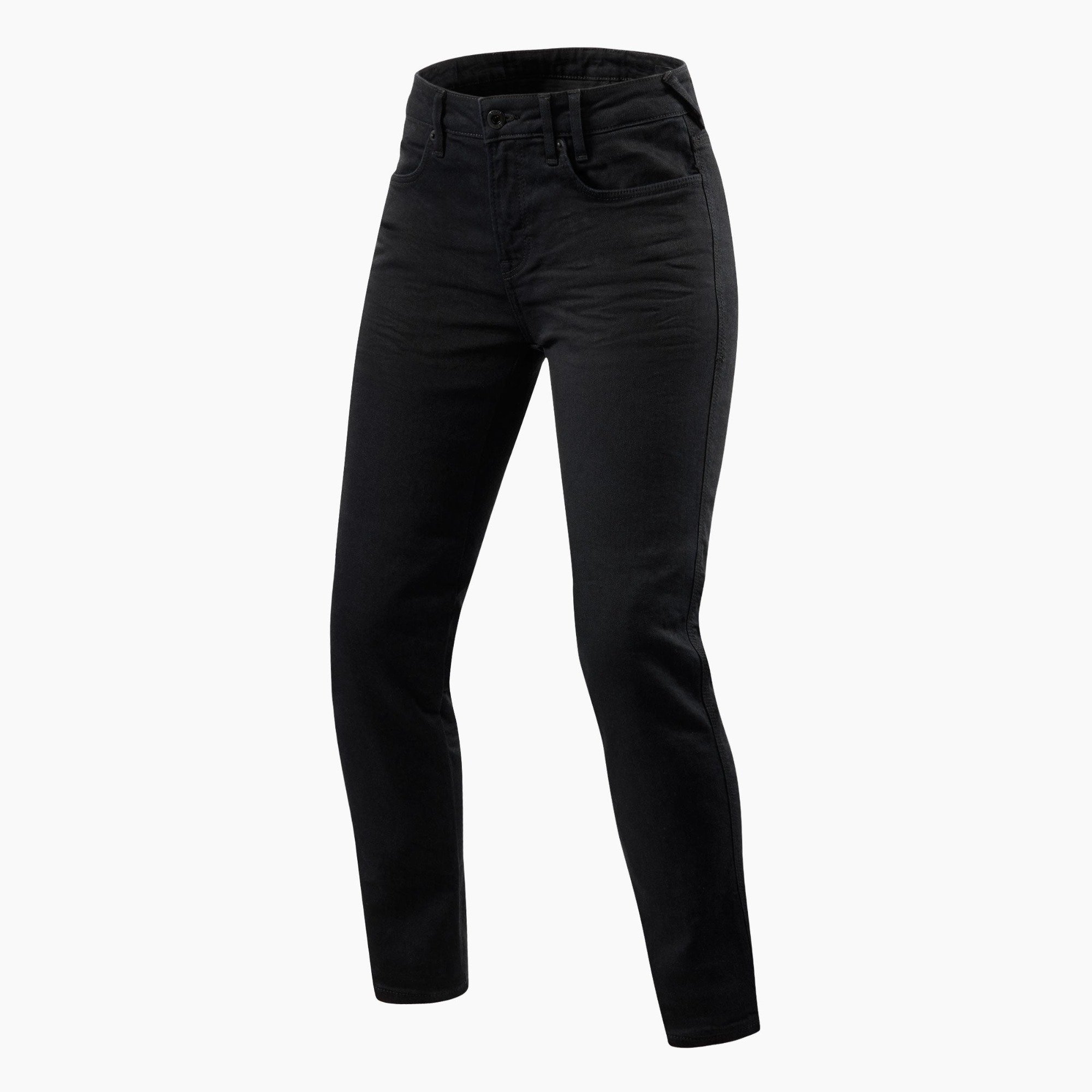 Image of REV'IT! Jeans Maple 2 Ladies SK Black Motorcycle Jeans Size L30/W28 ID 8700001342322