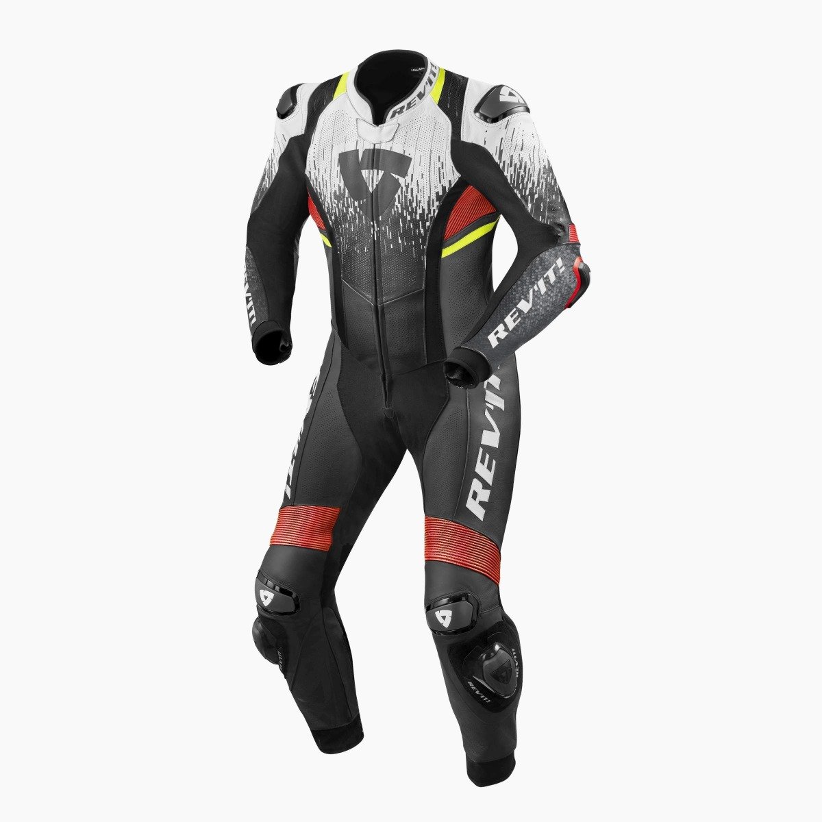 Image of REV'IT! Quantum 2 One Piece Racing Suit White Neon Red Size 54 ID 8700001313438
